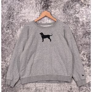 The Black Dog Sweater Small Womens Gray Graphic Crewneck Pullover Sweatshirt